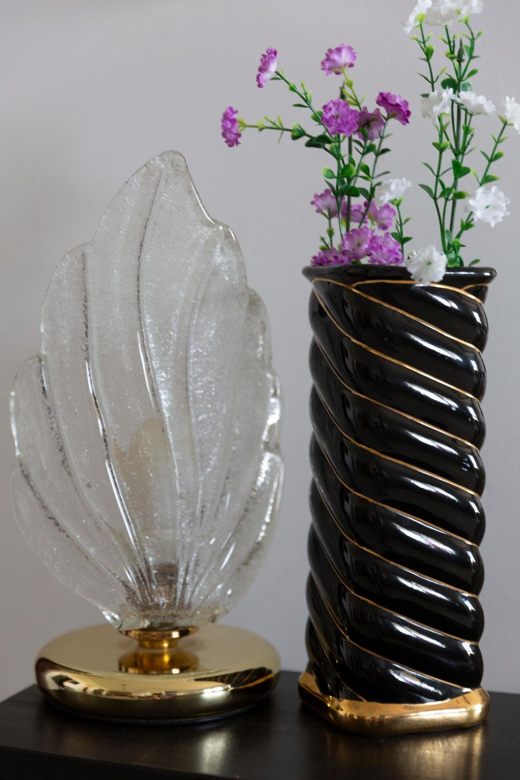 photo furniture Unique Hand Black And Gold Ceramic Vase, 20th Century, Europe, 2000s