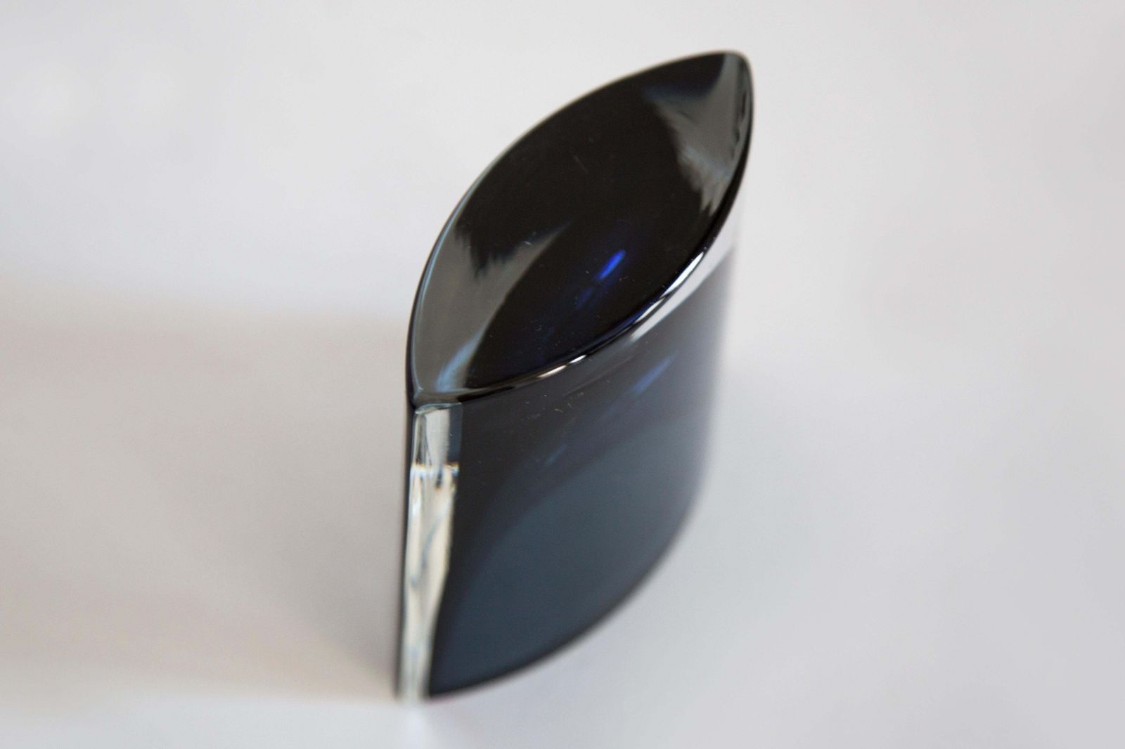 112.0 Mid Century Vintage Artistic Glass Small Blue Vase, Europe, 1970s photo