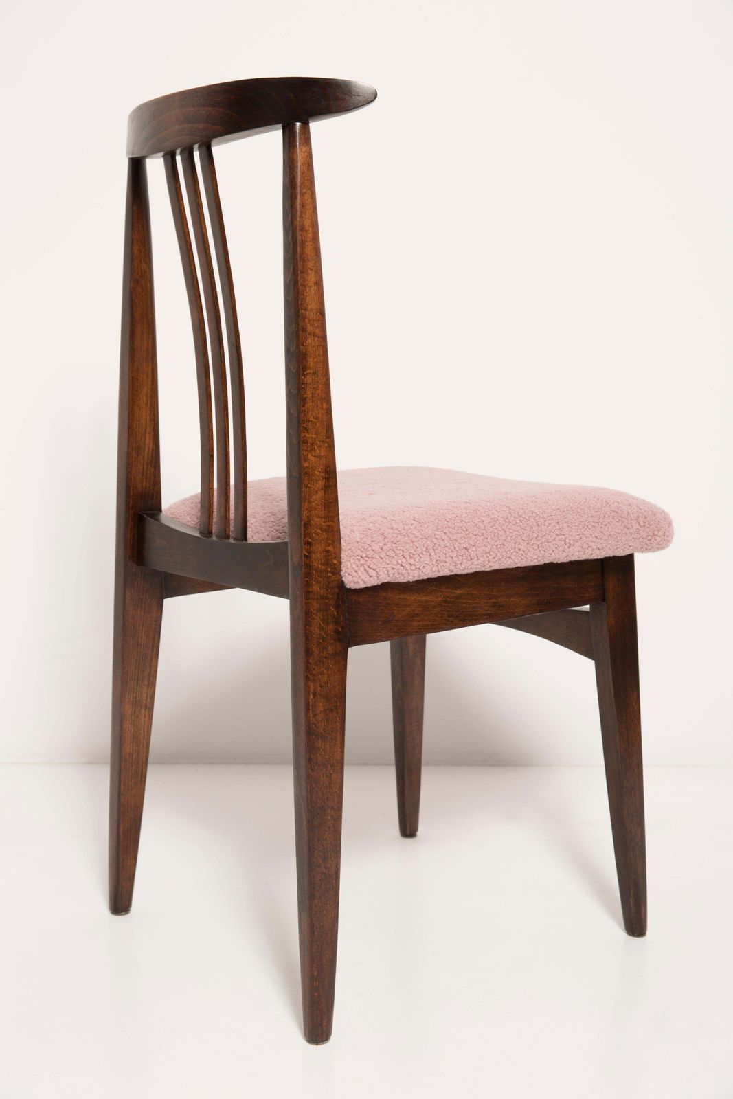 photo for sale Mid Century Modern Pink Boucle Chair, Designed By M. Zielinski, Europe, 1960s