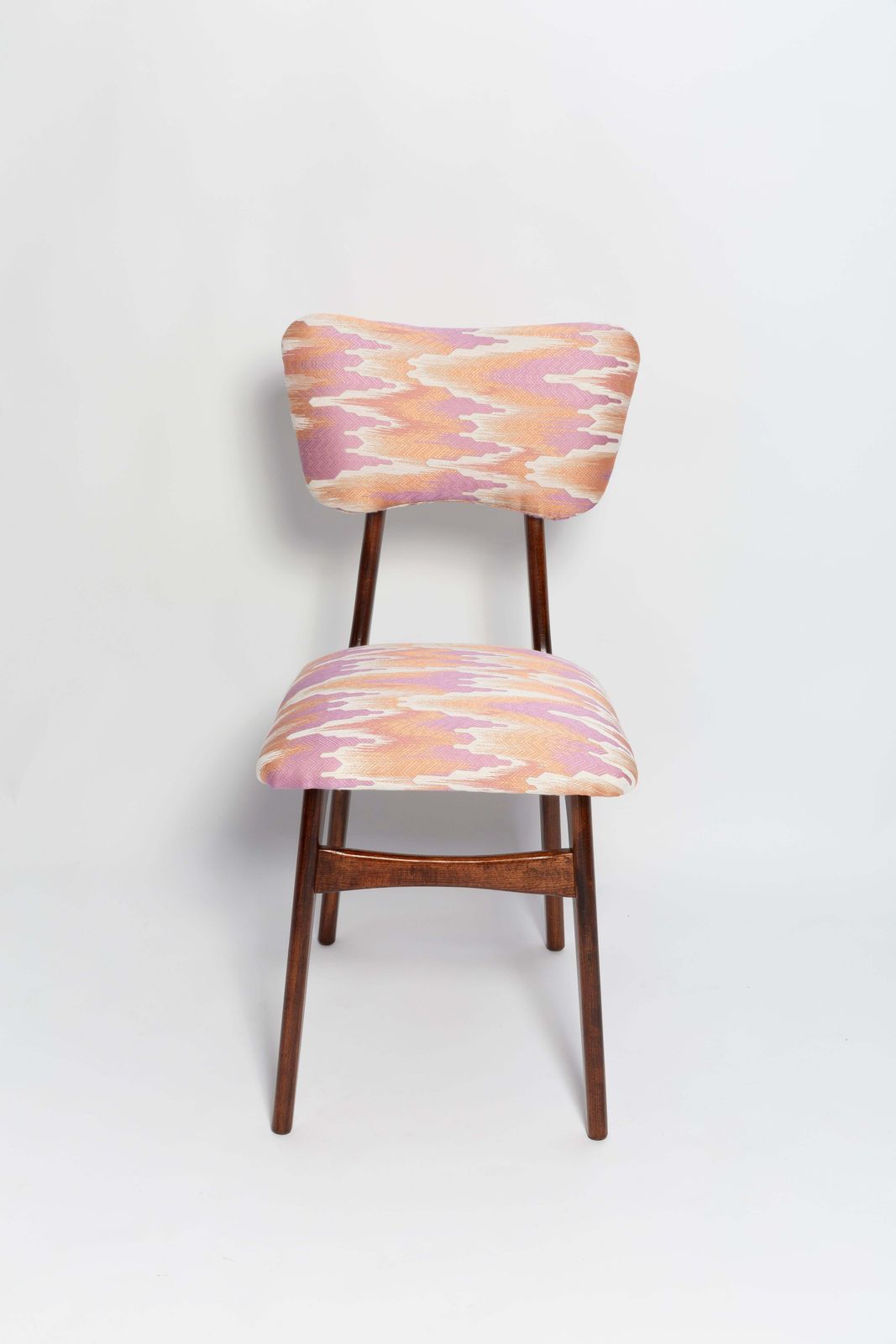 Mid Century Butterfly Chair, Pink Fandango Jacquard, Dark Wood, Europe, 1960s photo 595.0