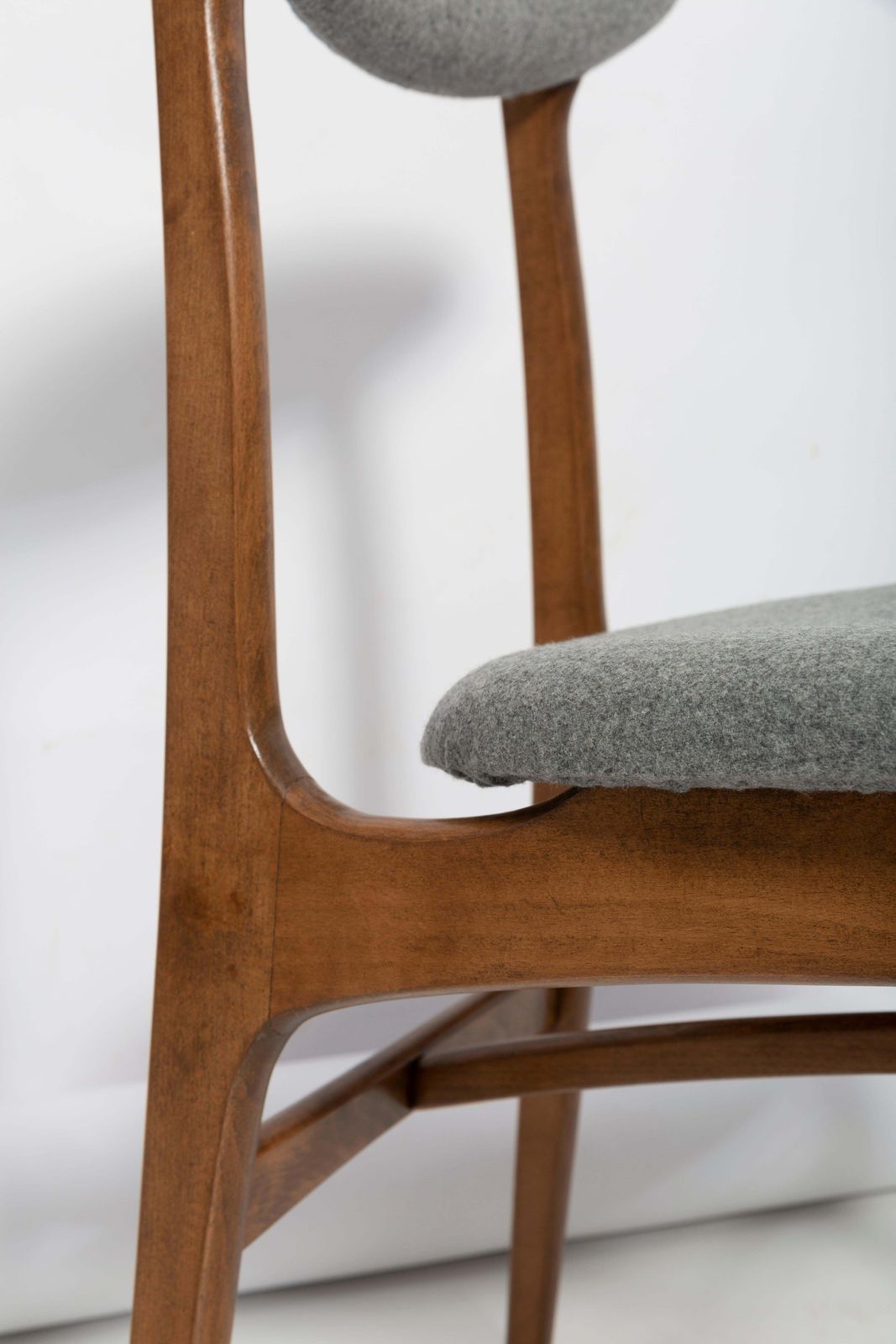 Mid Century Gray Wool Chair Designed By Rajmund Halas, Poland, 1960s photo 510.0