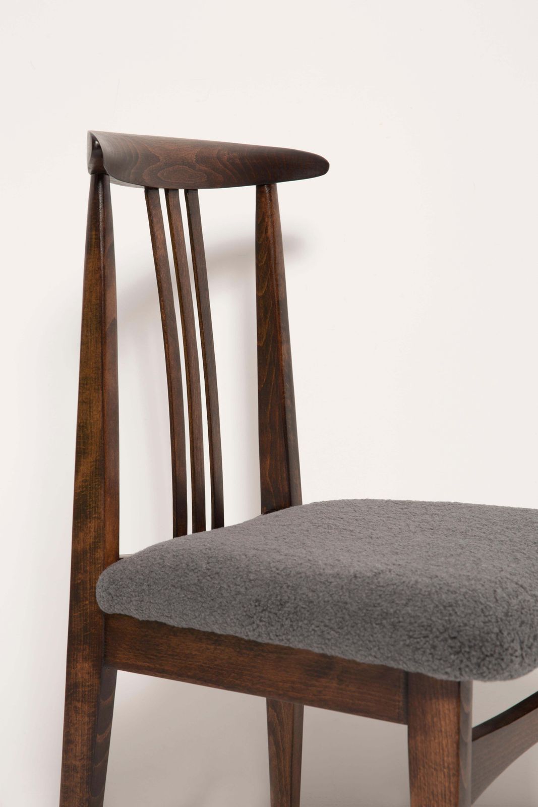 Mid Century Modern Gray Boucle Chair, Designed By M. Zielinski, Europe, 1960s photo for sale