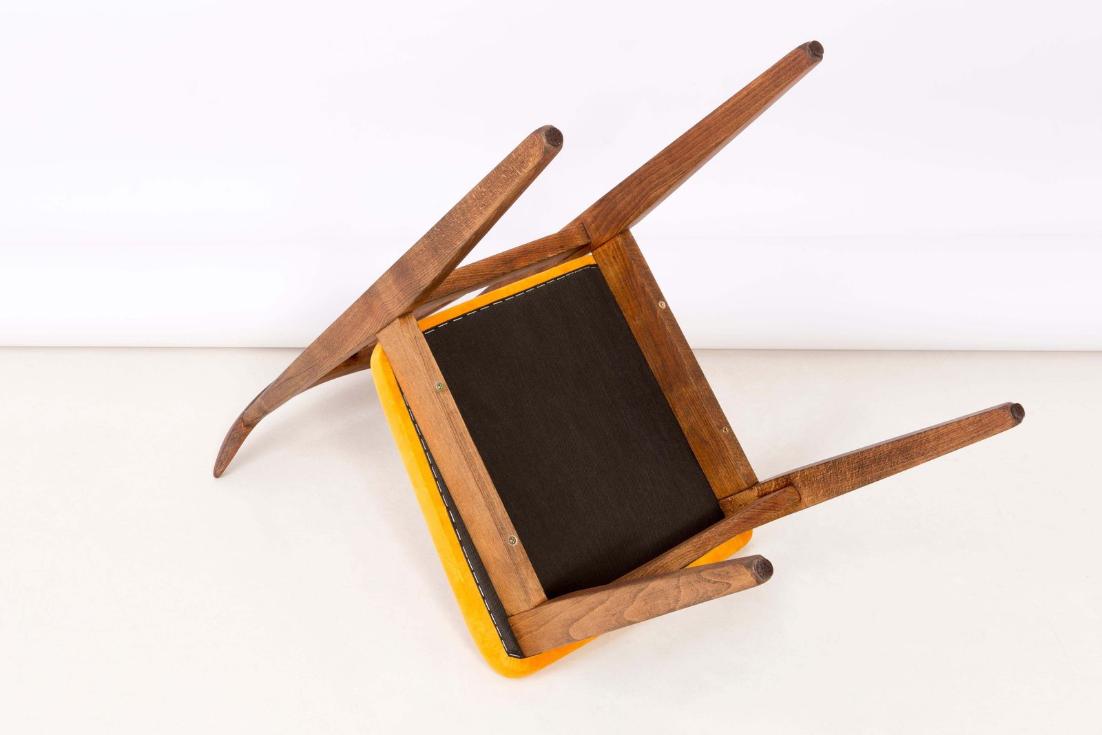 Mid Century Modern Yellow Velvet Chair, By Zielinski, Poland, 1960s photo buy
