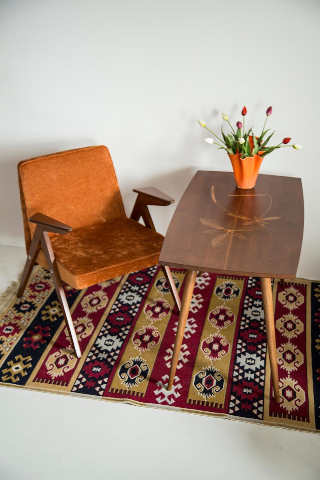 Midcentury Antique Coffee Table, Vintage, Beechwood, Germany, 1960s photo 765.0