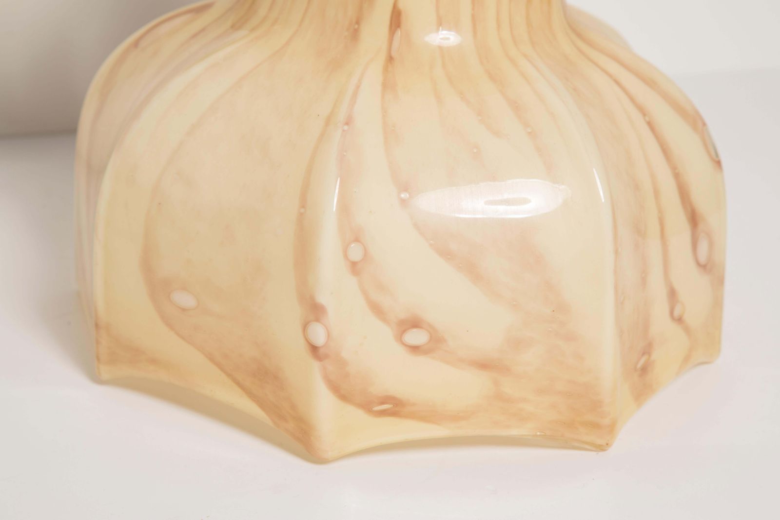 Mid Century, Hollywood Regency Beige Ceramic And Gold Ceiling Lamp, Italy, 1960s photo furniture