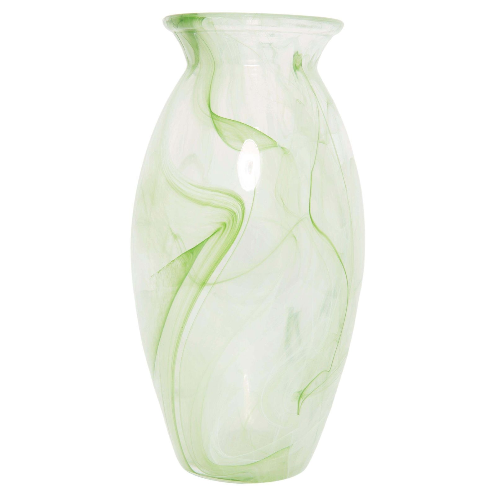 Mid Century Vintage Green And White Big Vase, Italy, 1960s
