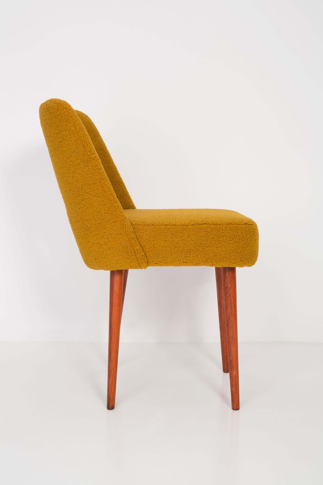 Yellow Ochre Boucle 'Shell' Chair, 1960s photo buy
