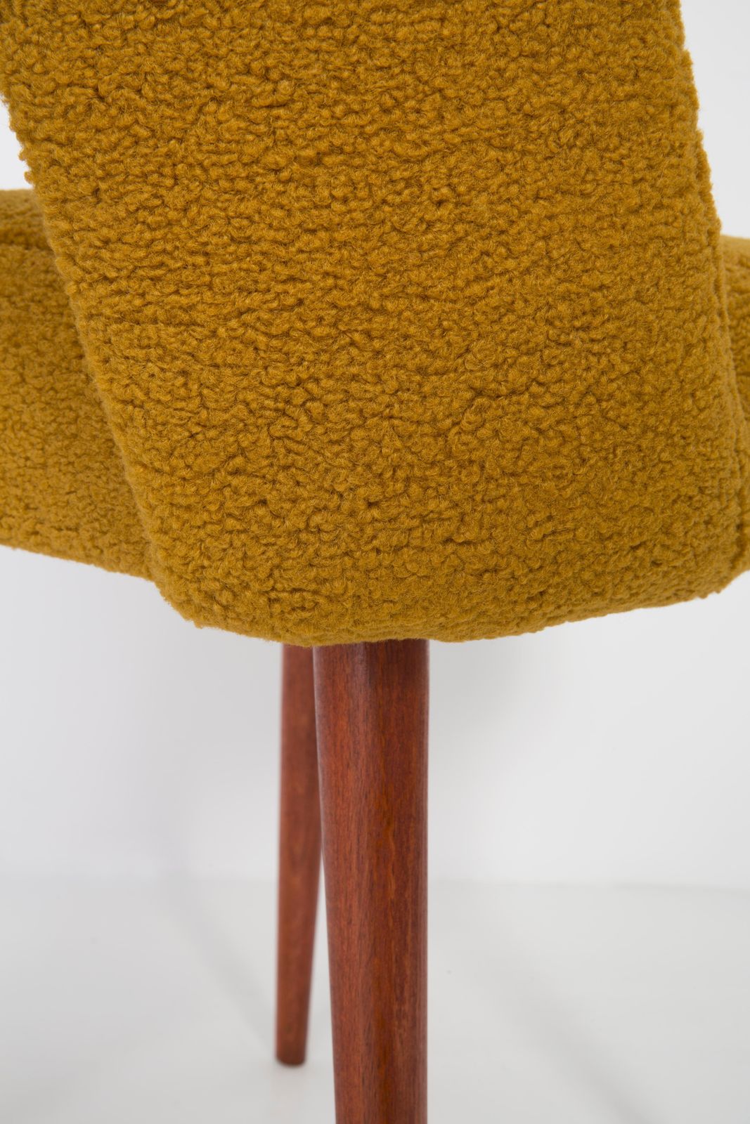 photo furniture Yellow Ochre Boucle 'Shell' Chair, 1960s