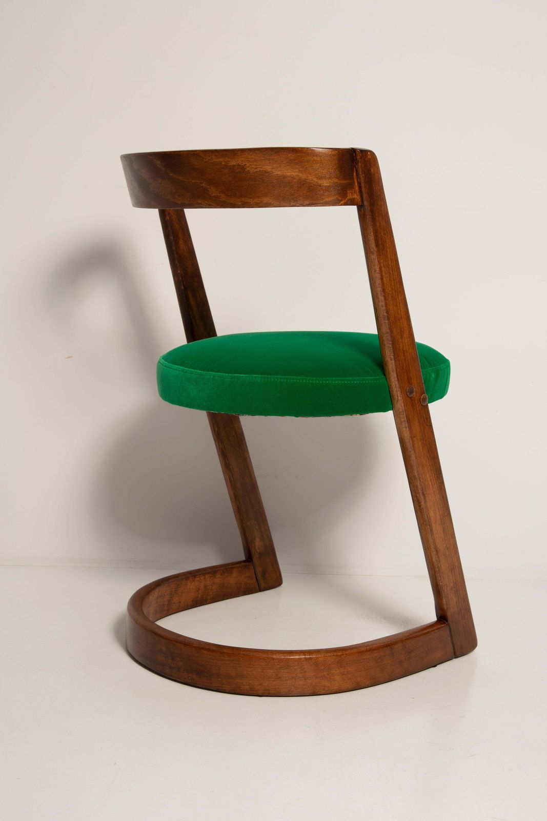 Midcentury Green Velvet Halfa Chair And Stool, Baumann, France, 1970s photo vintage