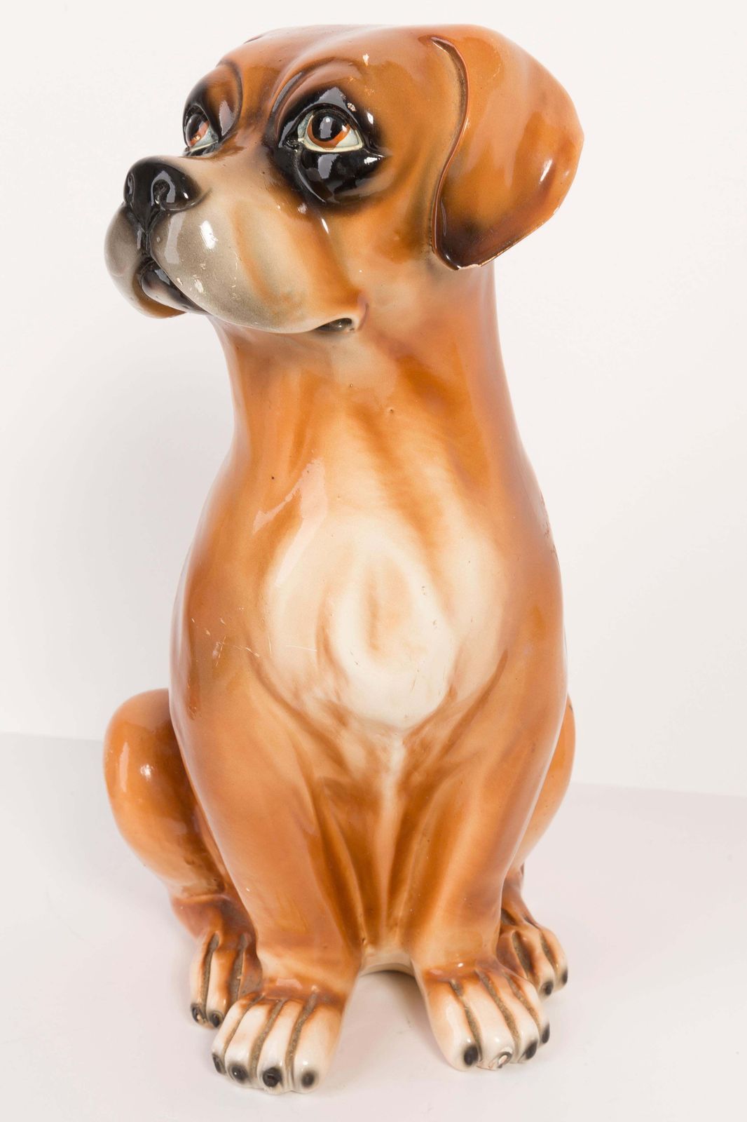 Rare Ceramic Boxer Dog Decorative Sculpture, Italy, 1960s photo for sale