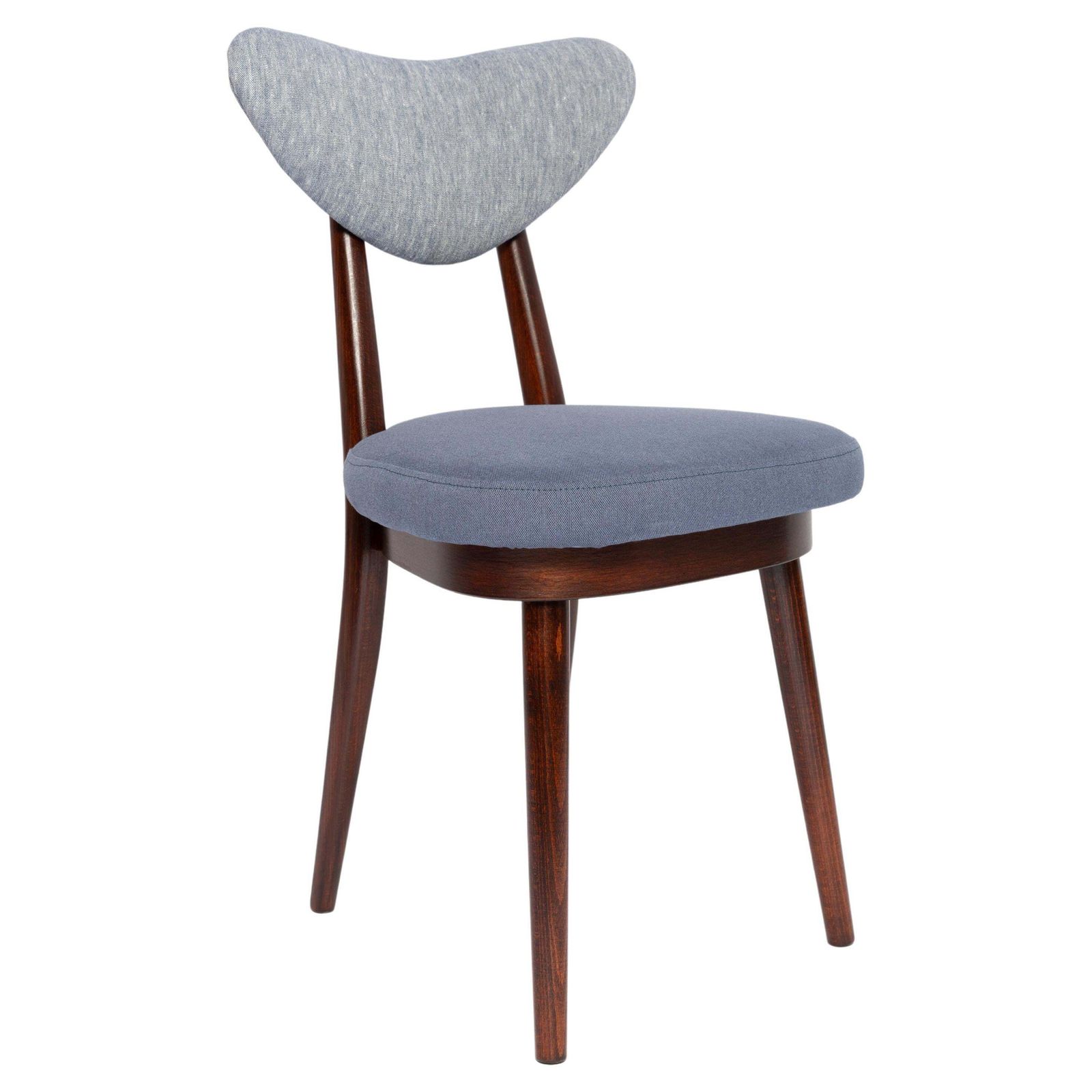 Mid Century Light And Medium Blue Denim Heart Chair, Europe, 1960s