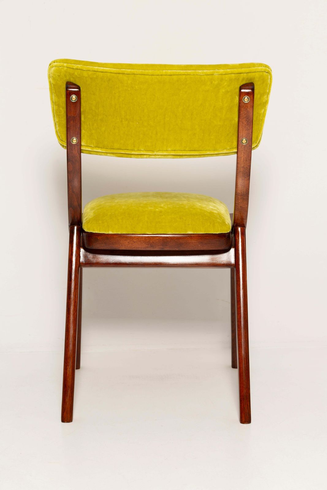 photo furniture Mid Century Modern Bumerang Chair, Lime Velvet Plushy Fr Dedar, Poland, 1960s