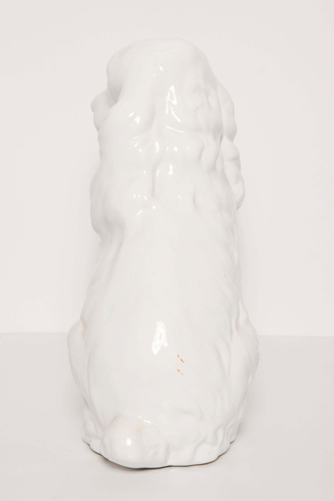 Rare Ceramic White Small Spaniel Dog Decorative Sculpture, Italy, 1960s photo 255.0
