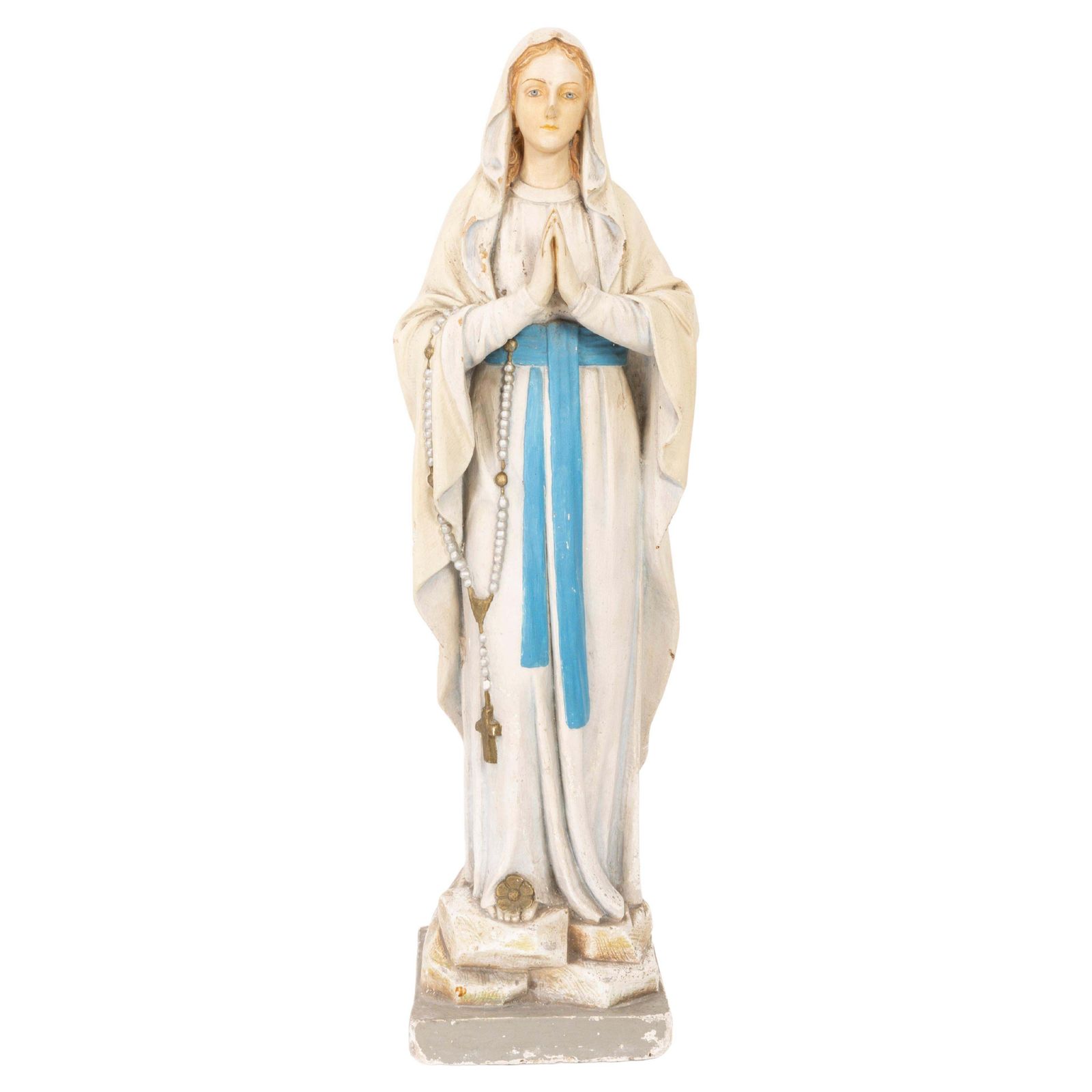 Mid Century Gipsen Sculptuur Van De Heilige Maria, Italië, 1952