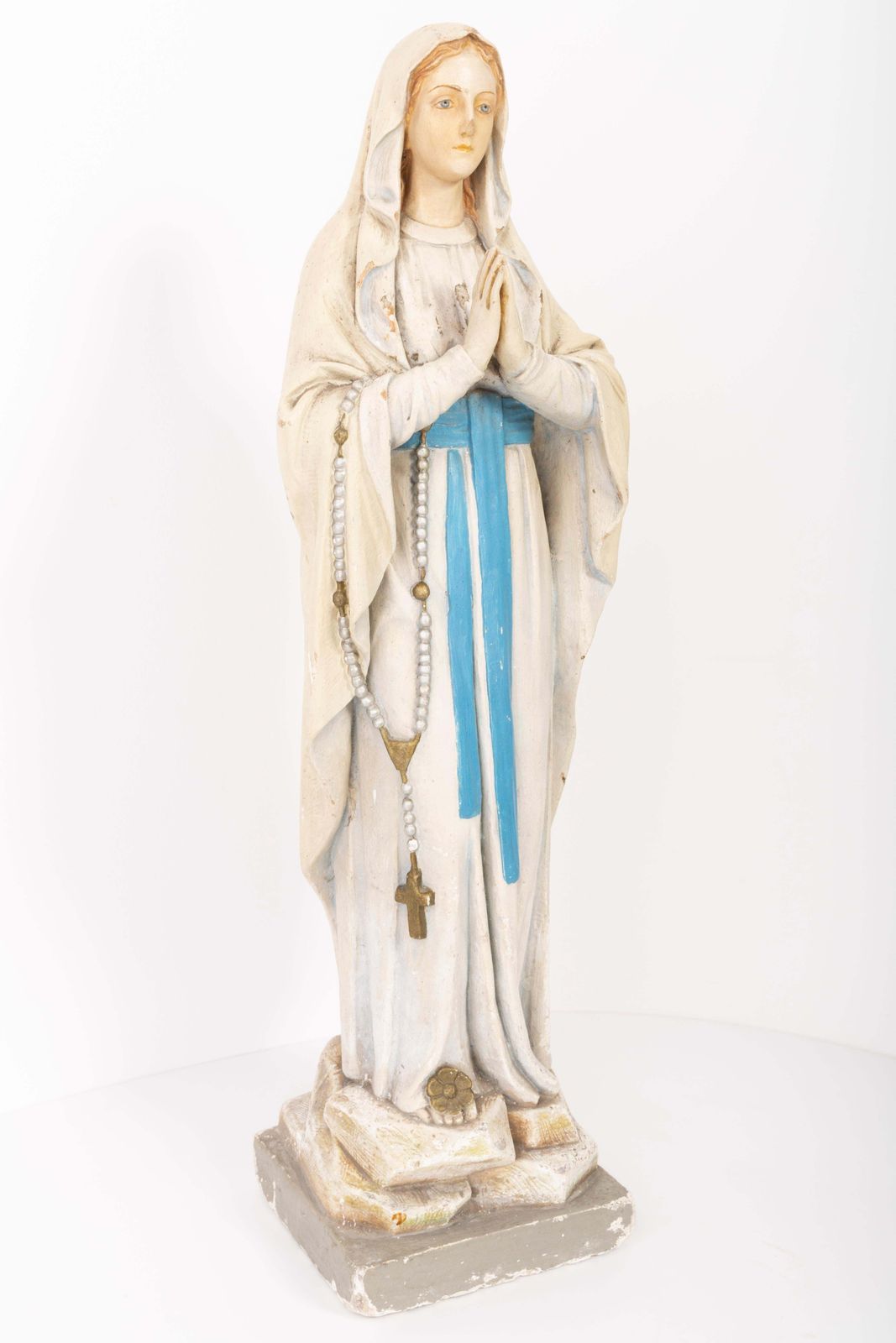 Mid Century Gipsen Sculptuur Van De Heilige Maria, Italië, 1952 photo for sale