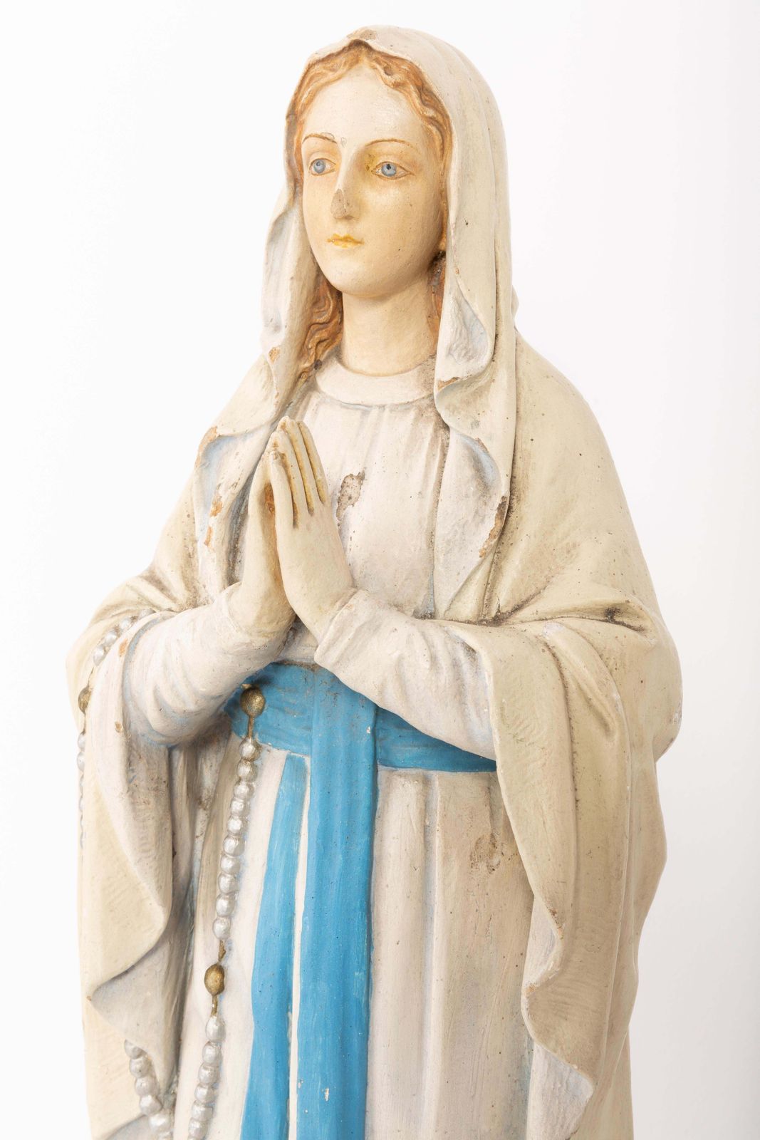 Mid Century Gipsen Sculptuur Van De Heilige Maria, Italië, 1952 photo 298.0