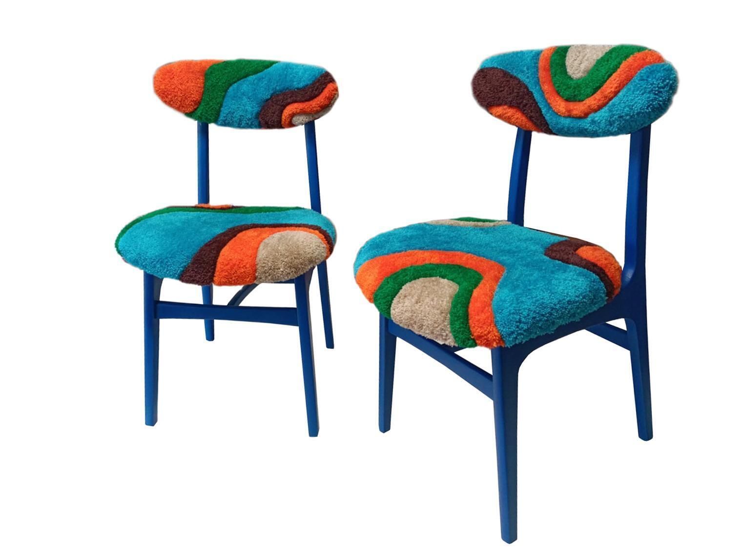 Mid Century Handgetufte Fauteuil, Donker Hout, Rajmund Halas, Polen, Jaren 1960 photo 679.0