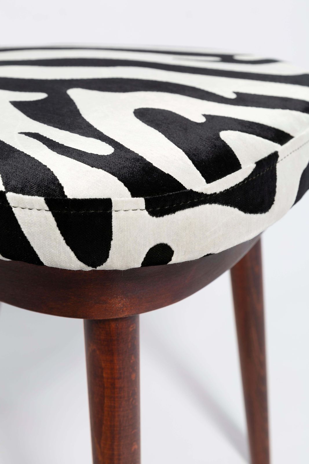Midcentury Regency Zebra Black And White Heart Chair, Poland, 1960s photo Furniture