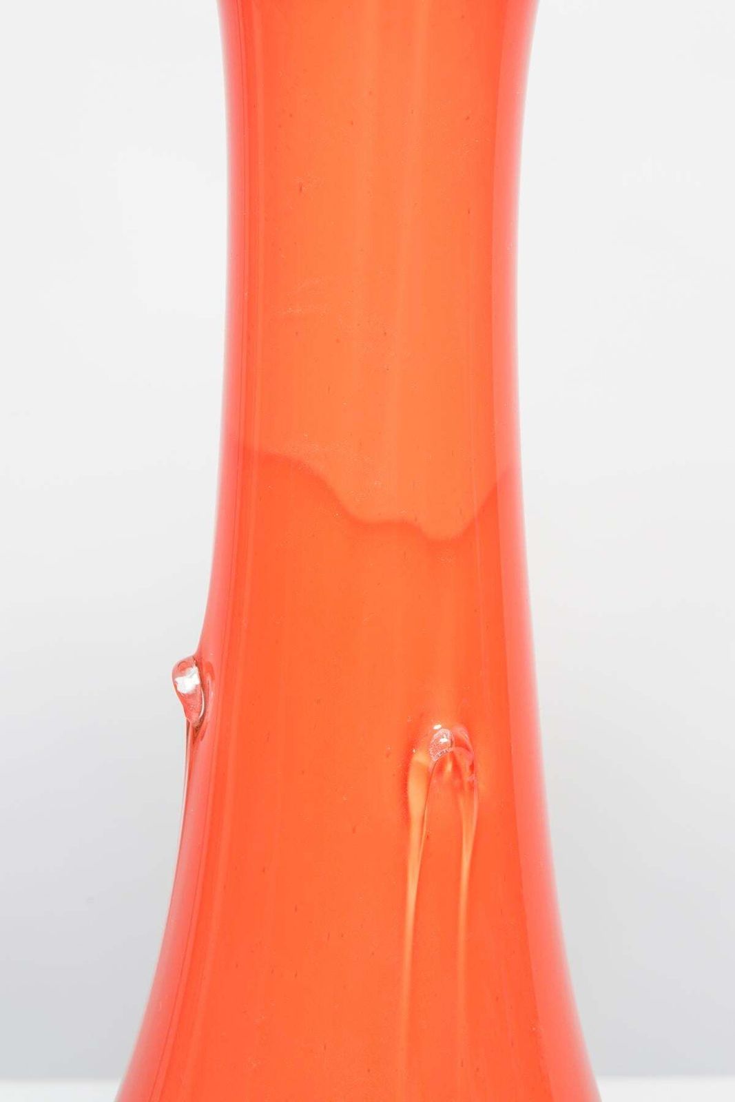 Mid Century Artistic Glass Big Orange Vase, Tarnowiec, Sulczan, Europe, 1970s photo buy