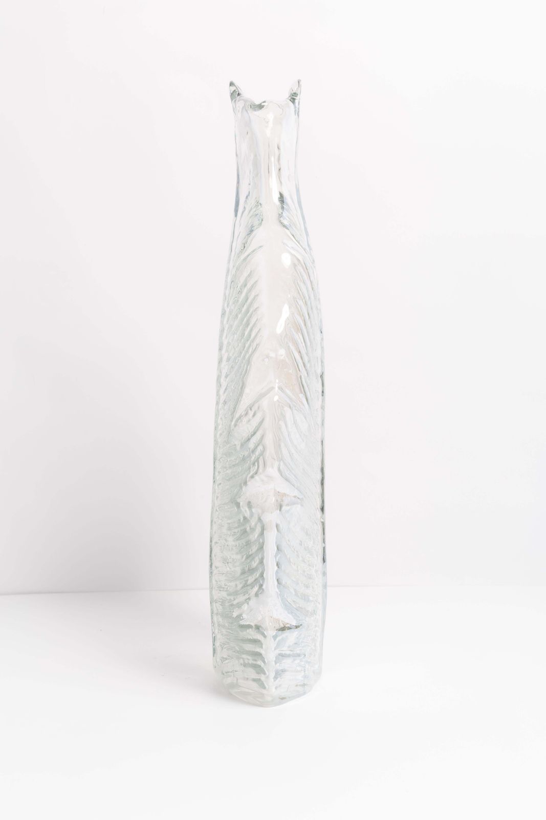 Mid Century Big Leaf Transparent Vase, Italy, 1960s photo 383.0