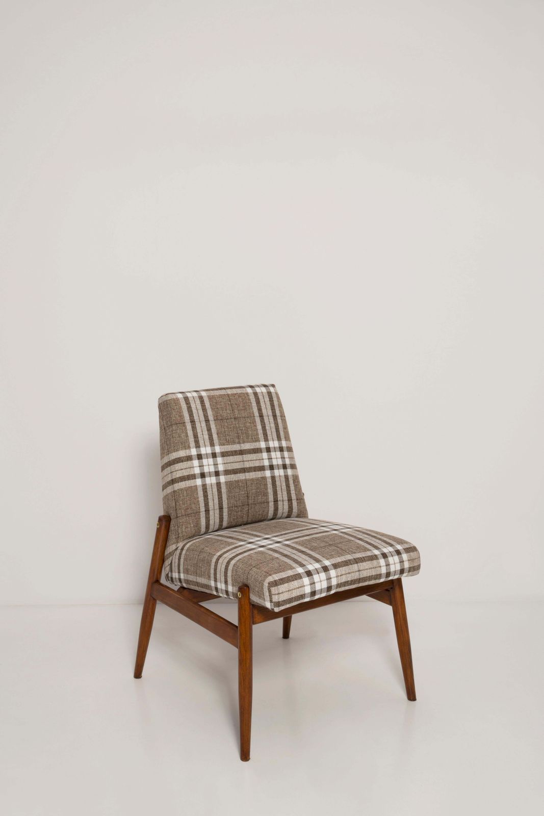 20th Century Beige Checkered Fabric Armchair, 300 227 Type, Europe, 1960s photo vintage