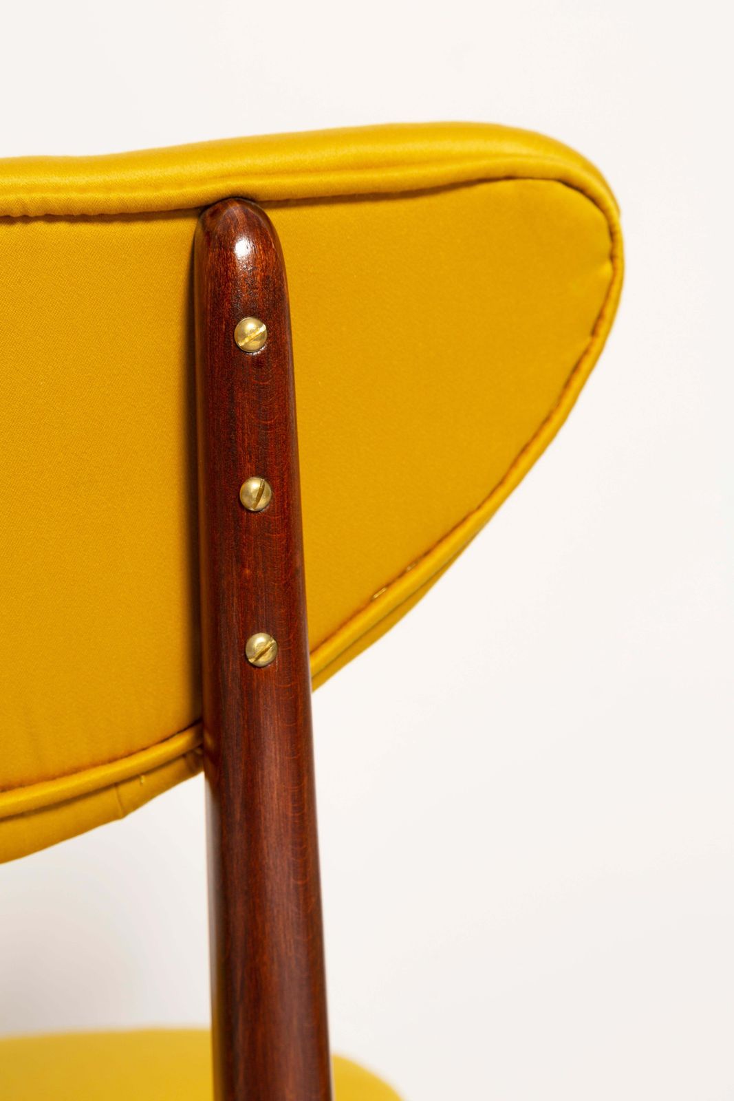 595.0 Midcentury Heart Chair In Yellow Satin Dedar Gildo Fabric, Europe, 1960s photo