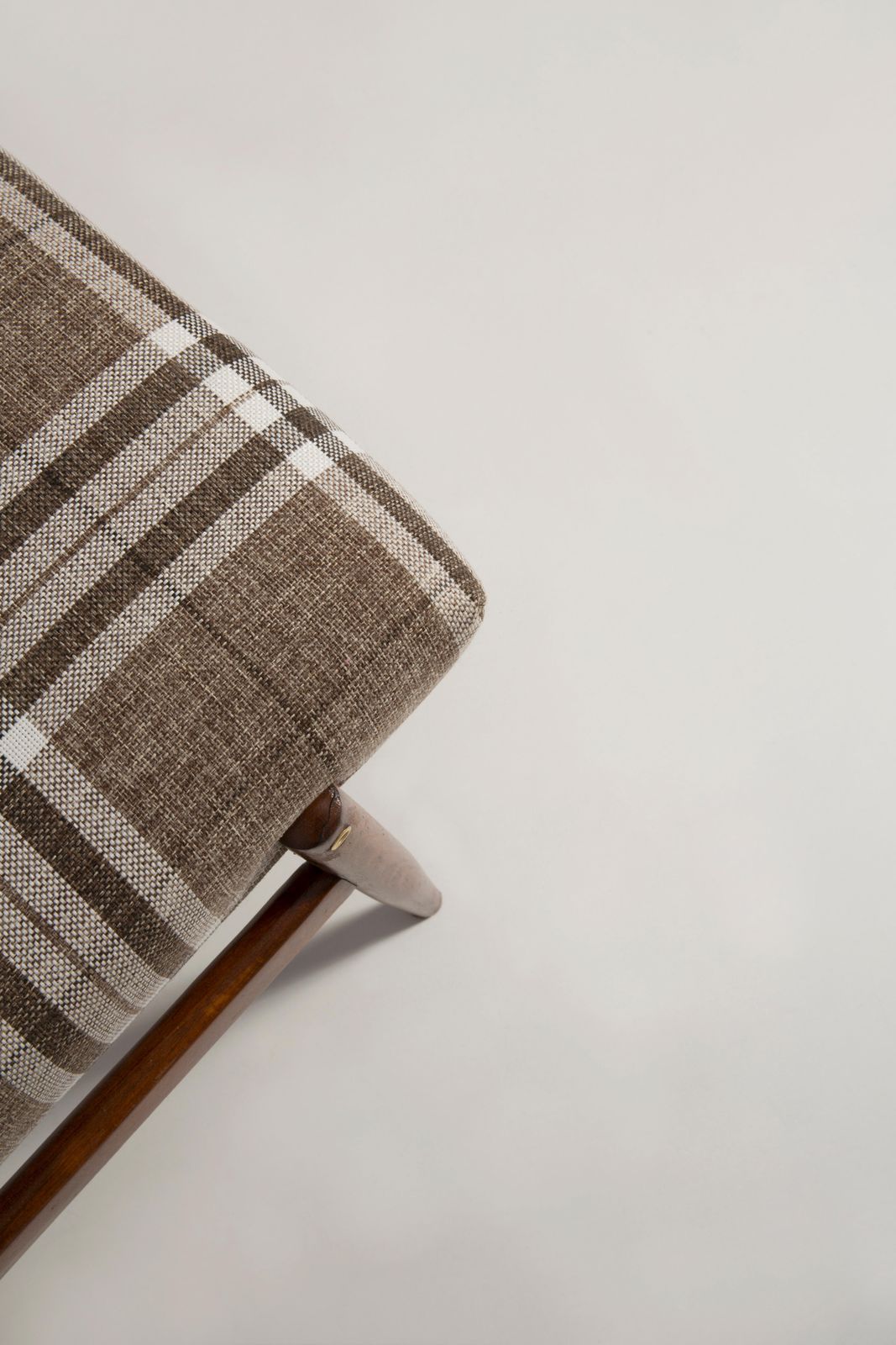 photo furniture 20th Century Beige Checkered Fabric Armchair, 300 227 Type, Europe, 1960s
