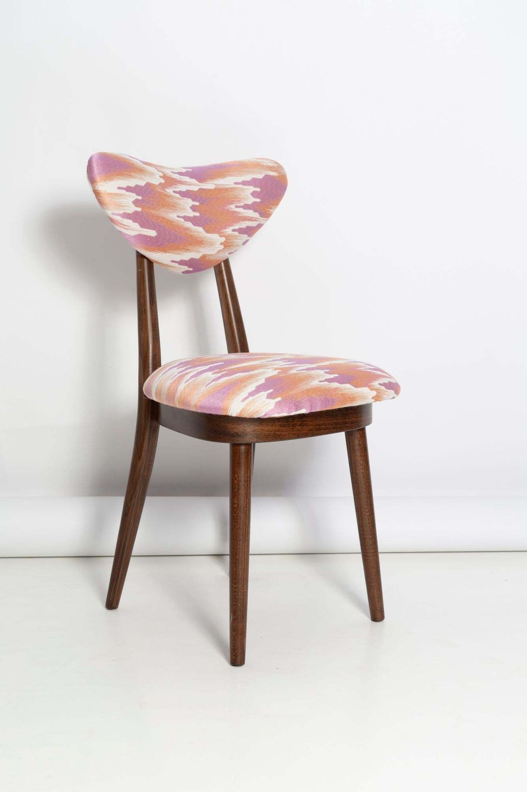 Mid Century Heart Chair In Pink Fandango Jacquar, Dedar, Europe, 1960s photo for sale