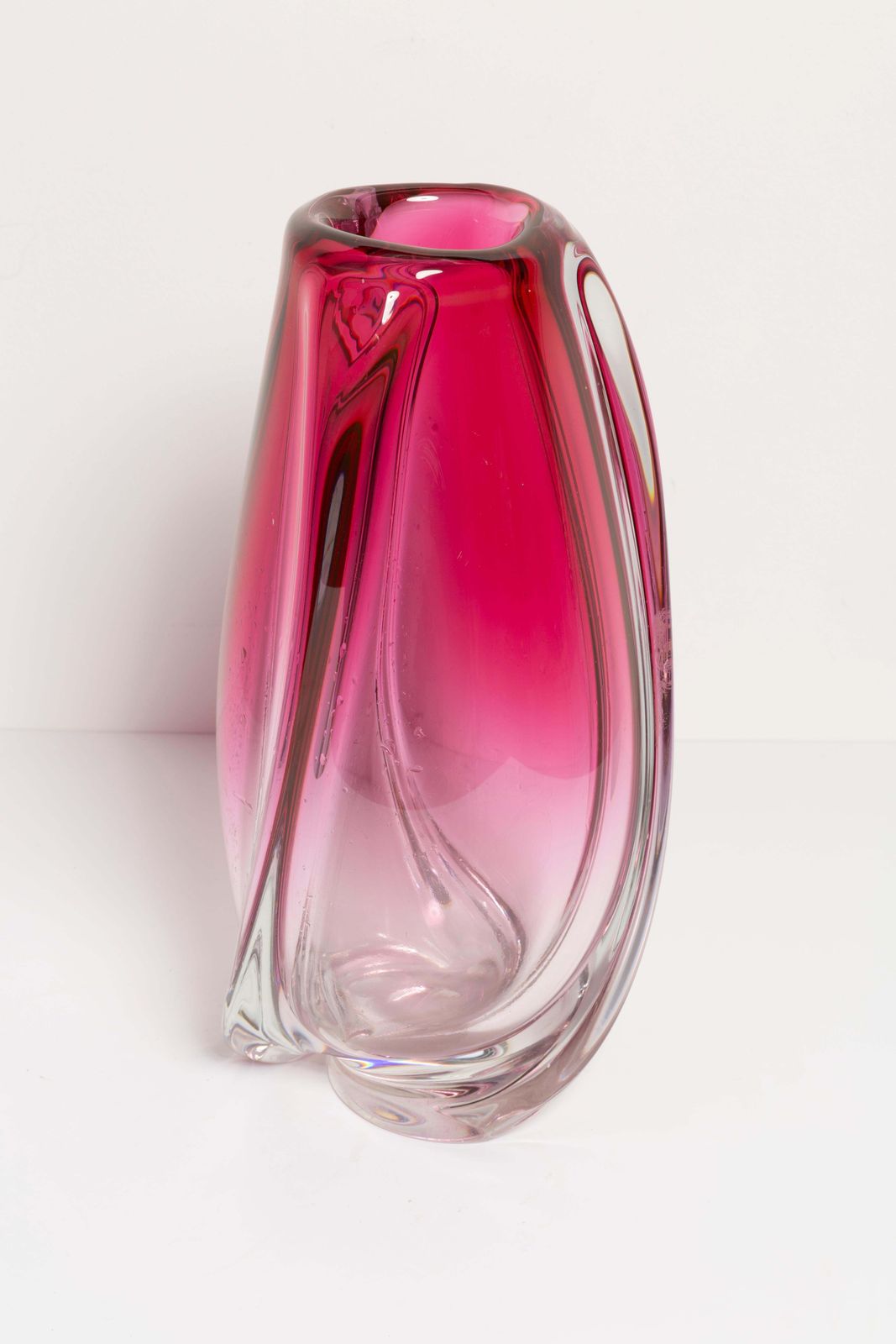 Mid Century Vintage Pink Big Vase, Val Saint Lambert, Belgium, 1960s photo furniture