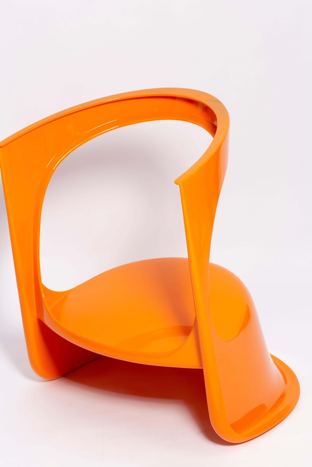 photo for sale Mid Century Glossy Orange Cado Chair, Steen østergaard, 1974
