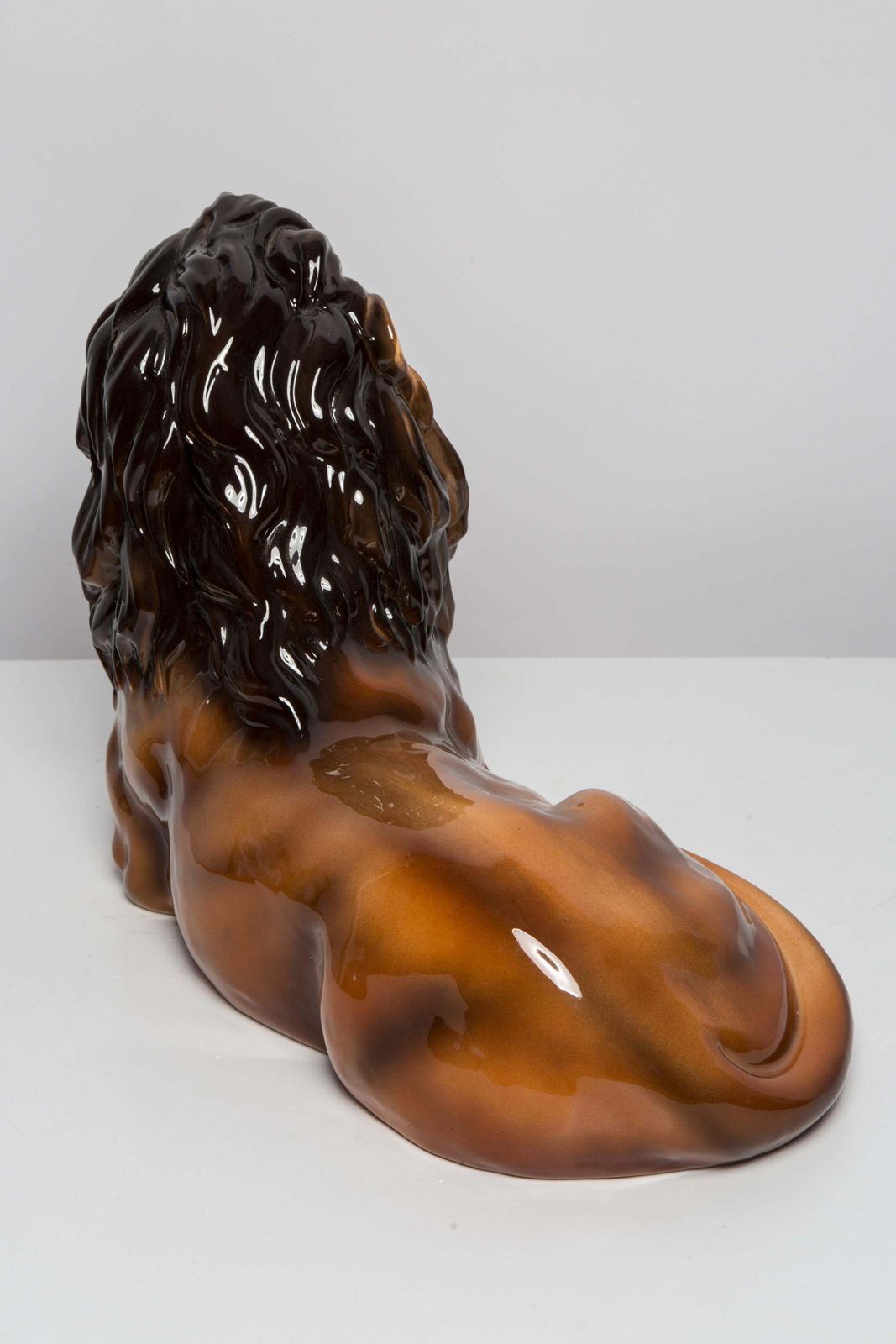 645.0 Mid Century Hand Painted Ceramic Lion Sculpture, Italy, 1960s photo