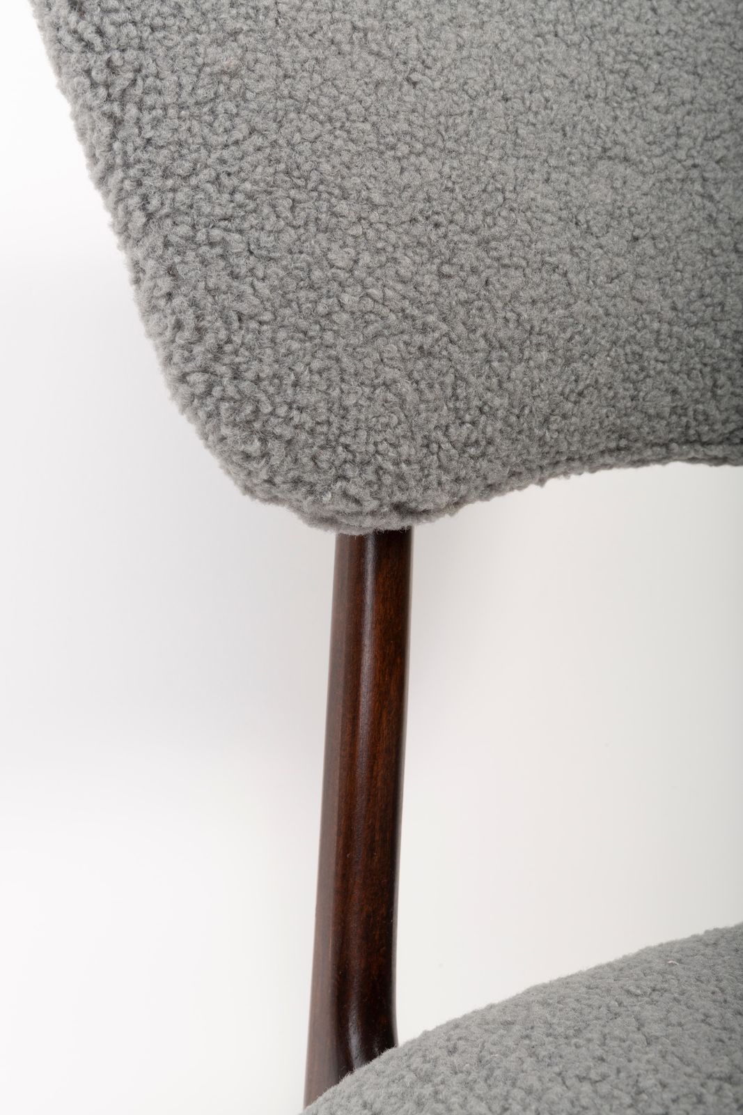 photo vintage Two 20th Century Gray Boucle Chairs, 1960s