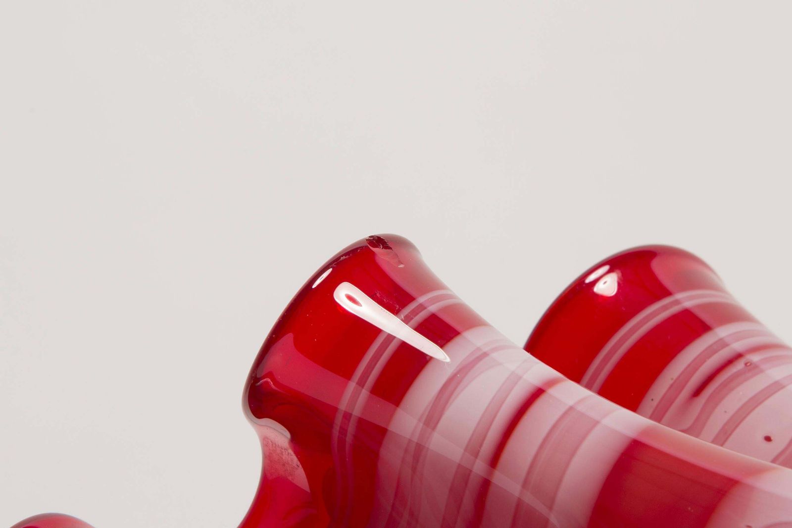 Home Decor Mid Century Artistic Glass Big Red Vase, Tarnowiec, Sulczan, Europe, 1970s photo