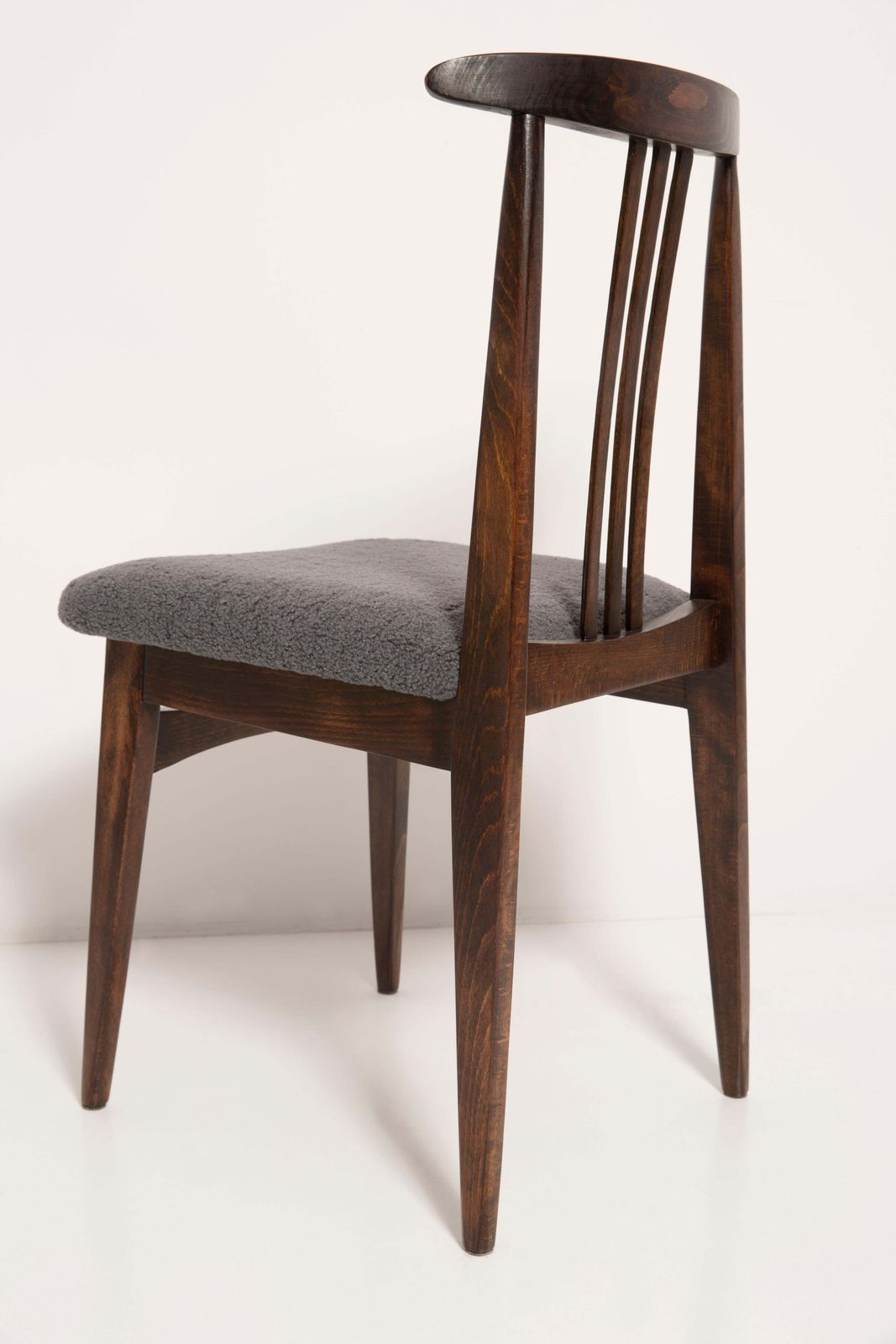 Furniture Pair Of Mid Century Gray Boucle Chairs, Designed By M. Zielinski, Europe, 1960s photo