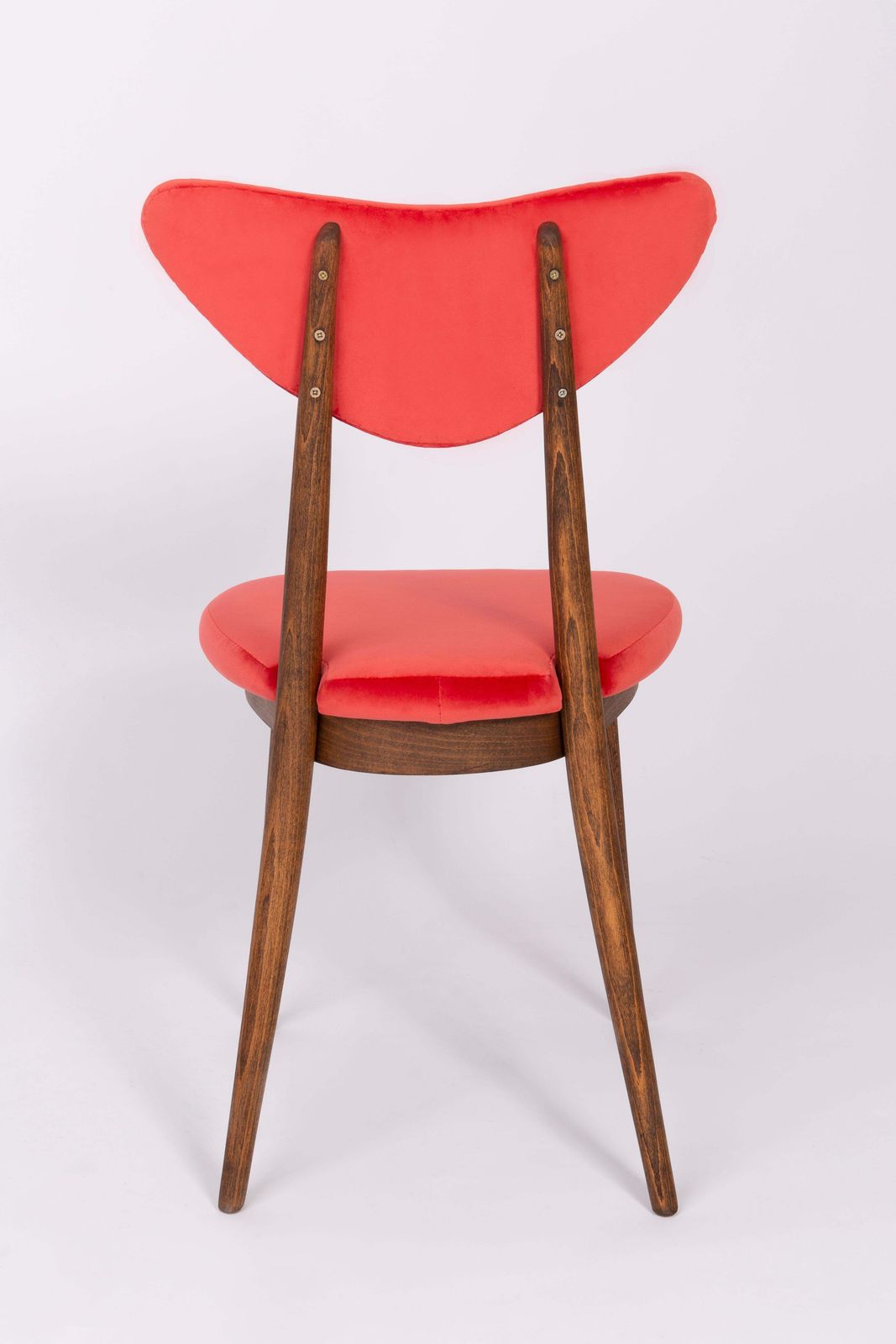 Pair Of Red Heart Chairs, Poland, 1960s photo vintage