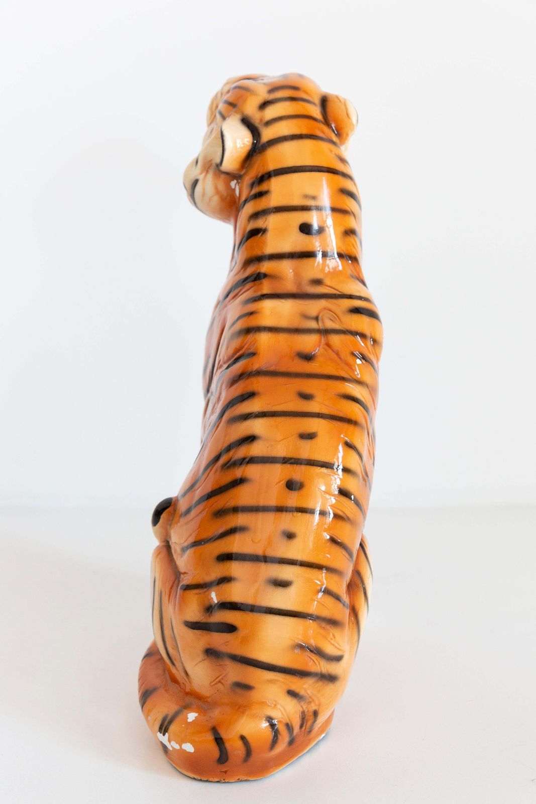 Big Rare Ceramic Tiger Decorative Sculpture, Italy, 1960s photo vintage
