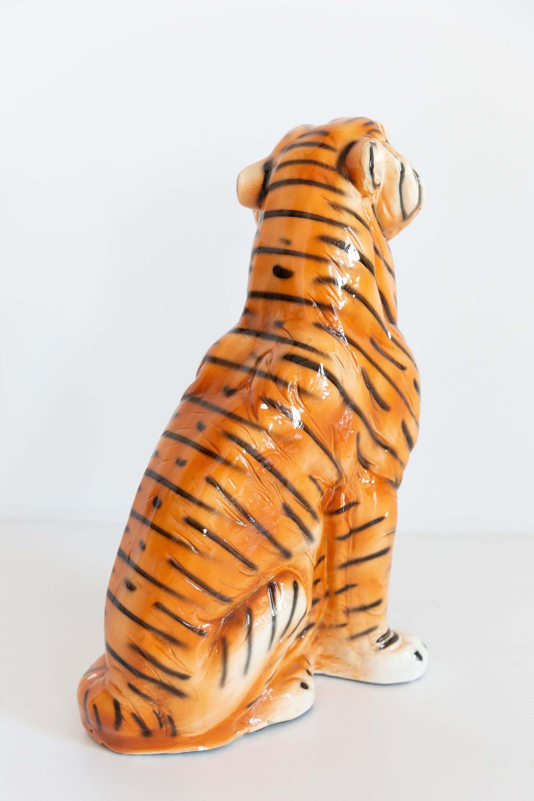 photo furniture Big Rare Ceramic Tiger Decorative Sculpture, Italy, 1960s