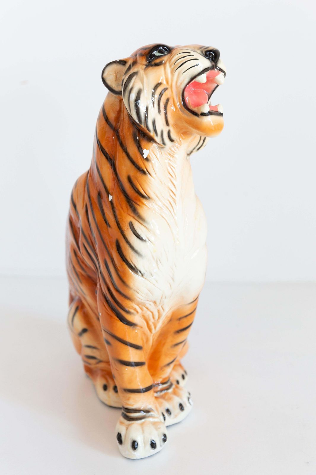 Art Big Rare Ceramic Tiger Decorative Sculpture, Italy, 1960s photo