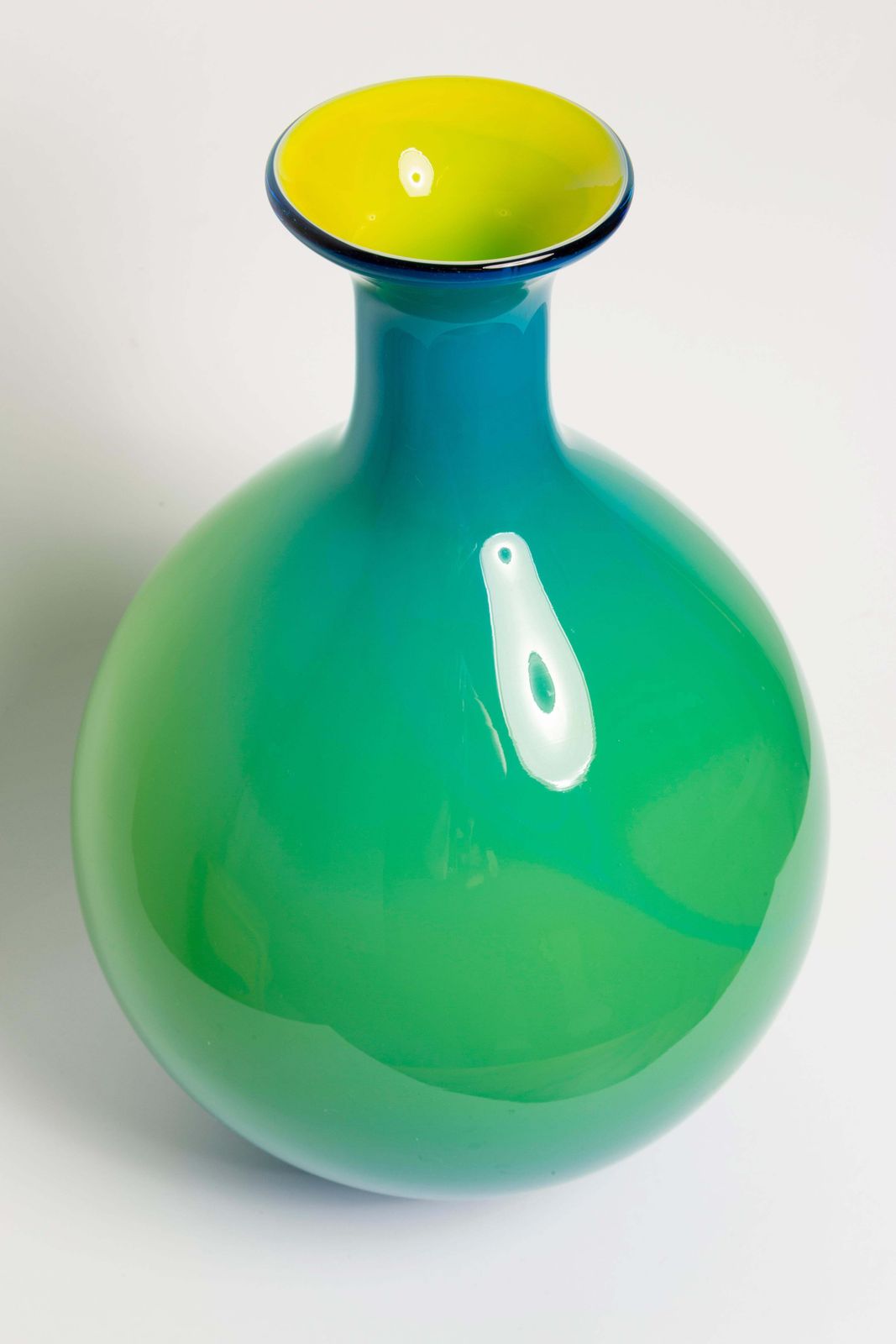 Mid Century Vintage Blue And Green Big Vase, 20th Century, Europe, 1960s photo Home Decor