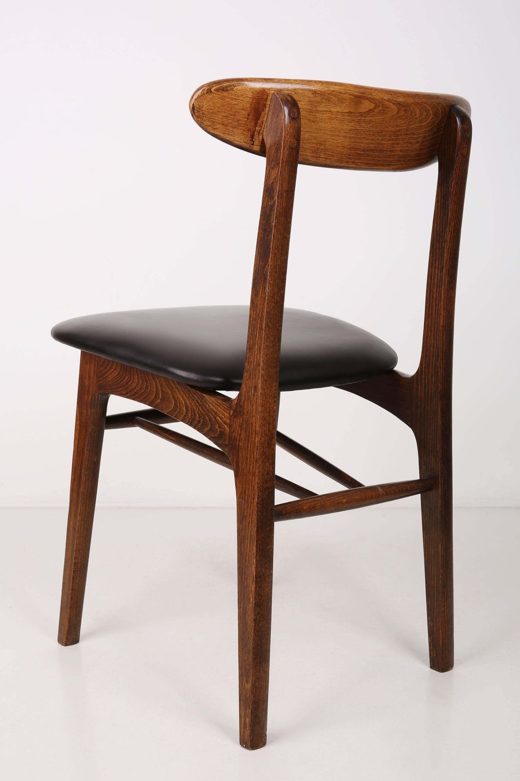 Set Of Two Leather Mid Century Black Chairs, Europe, 1960s photo Furniture