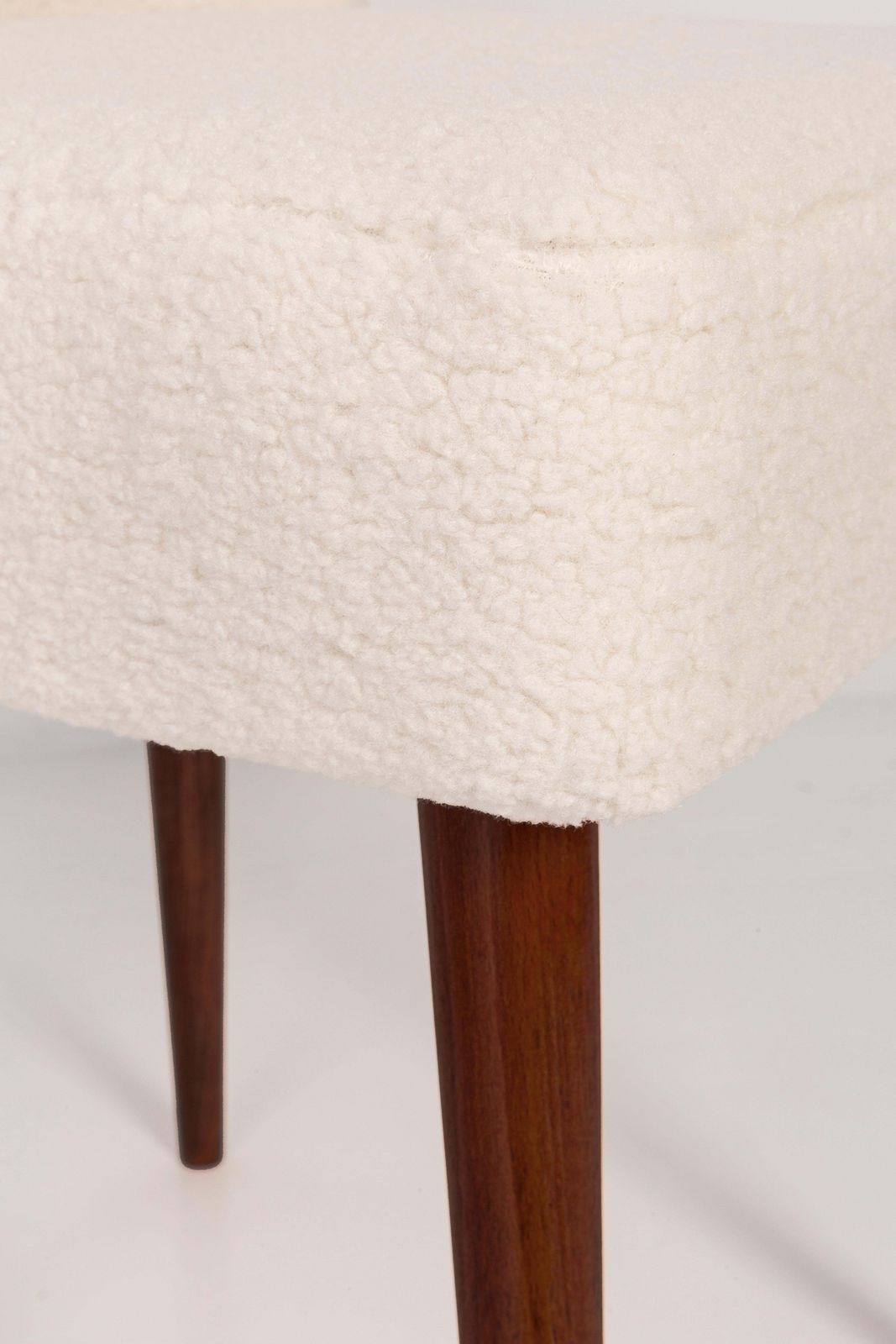 Pair Of Mid Century Light Crème Boucle 'Shell' Chairs, Europe, 1960s photo buy