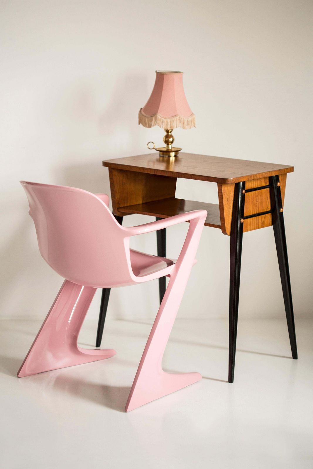 Mid Century Light Pink Kangaroo Chair Designed By Ernst Moeckl, Germany, 1968 photo furniture