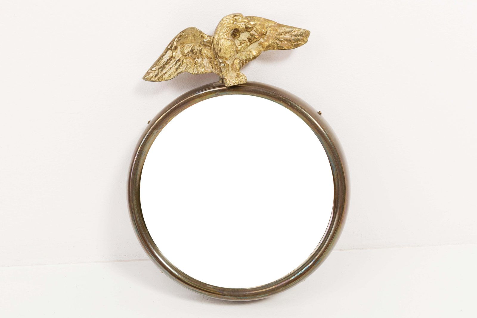 Vintage Unique Small Gold Decorative Mirror With Eagle, Europe, 1960s photo buy