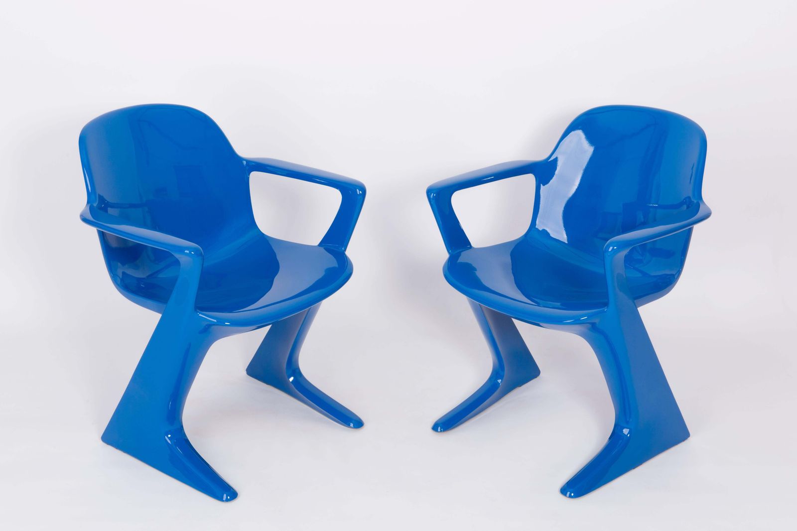 Set Of Two Classic Blue Kangaroo Chairs Designed By Ernst Moeckl, Germany, 1968 photo furniture