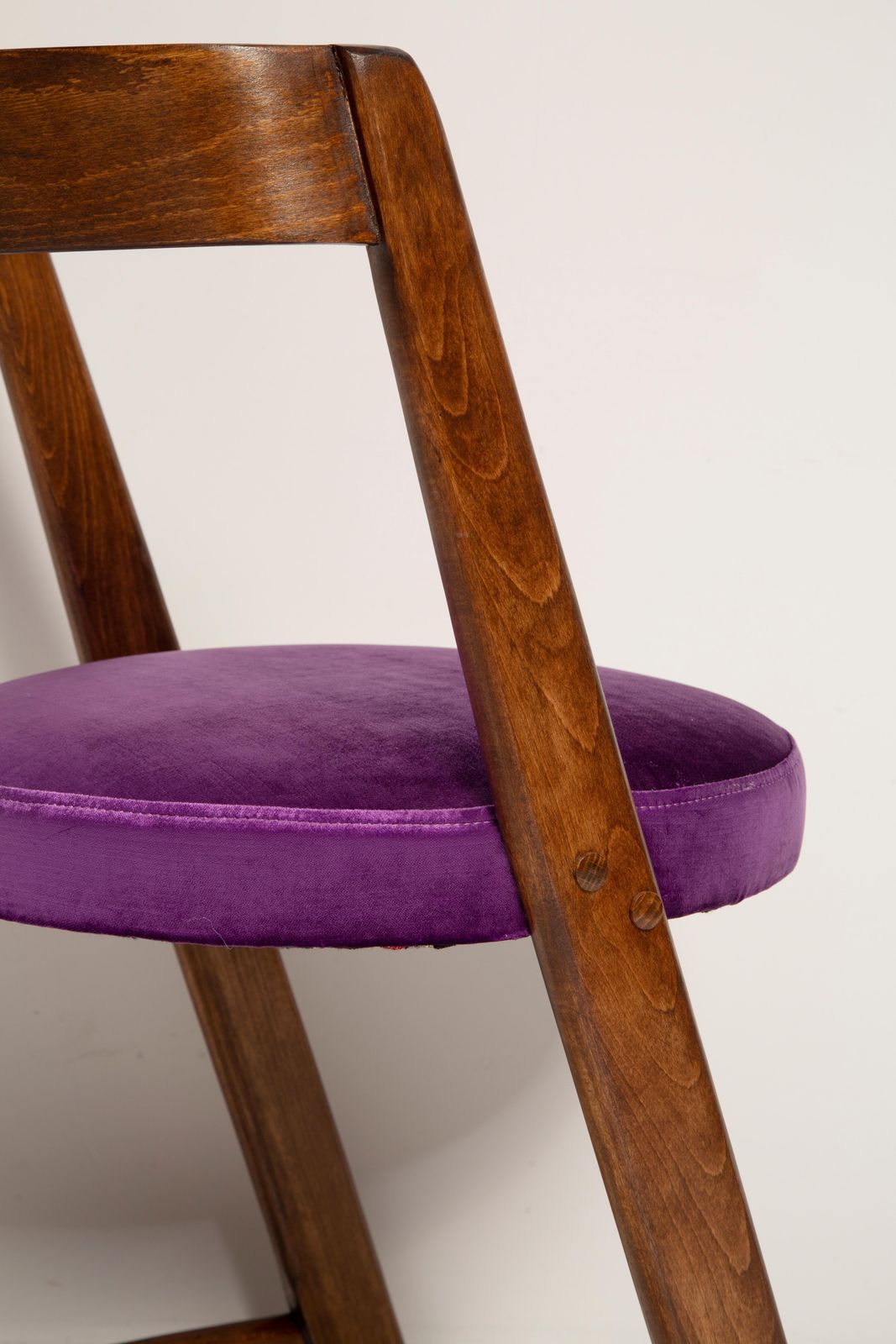 Midcentury Purple Velvet Halfa Chair, Baumann, France, 1970s photo vinterior