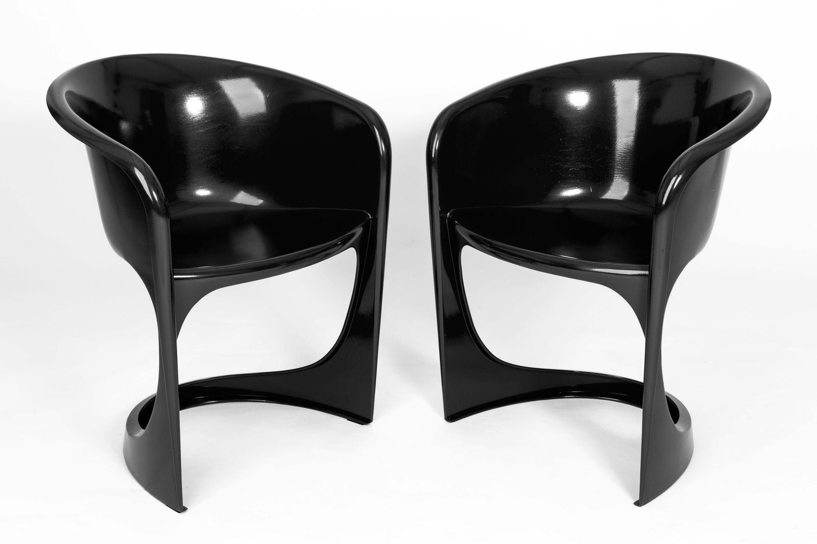 Set Of Four Black Glossy Cado Chairs, Steen østergaard, 1974 photo 2123.0
