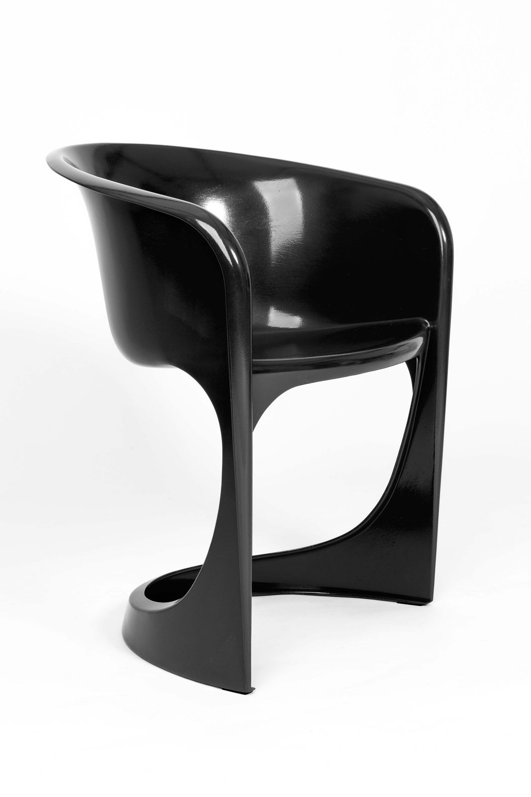 Set Of Four Black Glossy Cado Chairs, Steen østergaard, 1974 photo vinterior