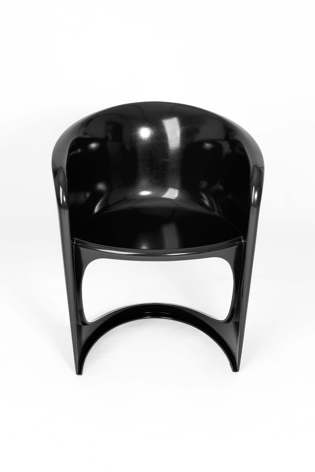 Set Of Four Black Glossy Cado Chairs, Steen østergaard, 1974 photo vintage