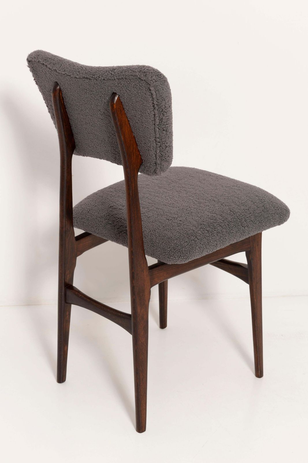 Four Mid Century Dark Gray Boucle Butterfly Chairs, Europe, 1960s photo vinterior