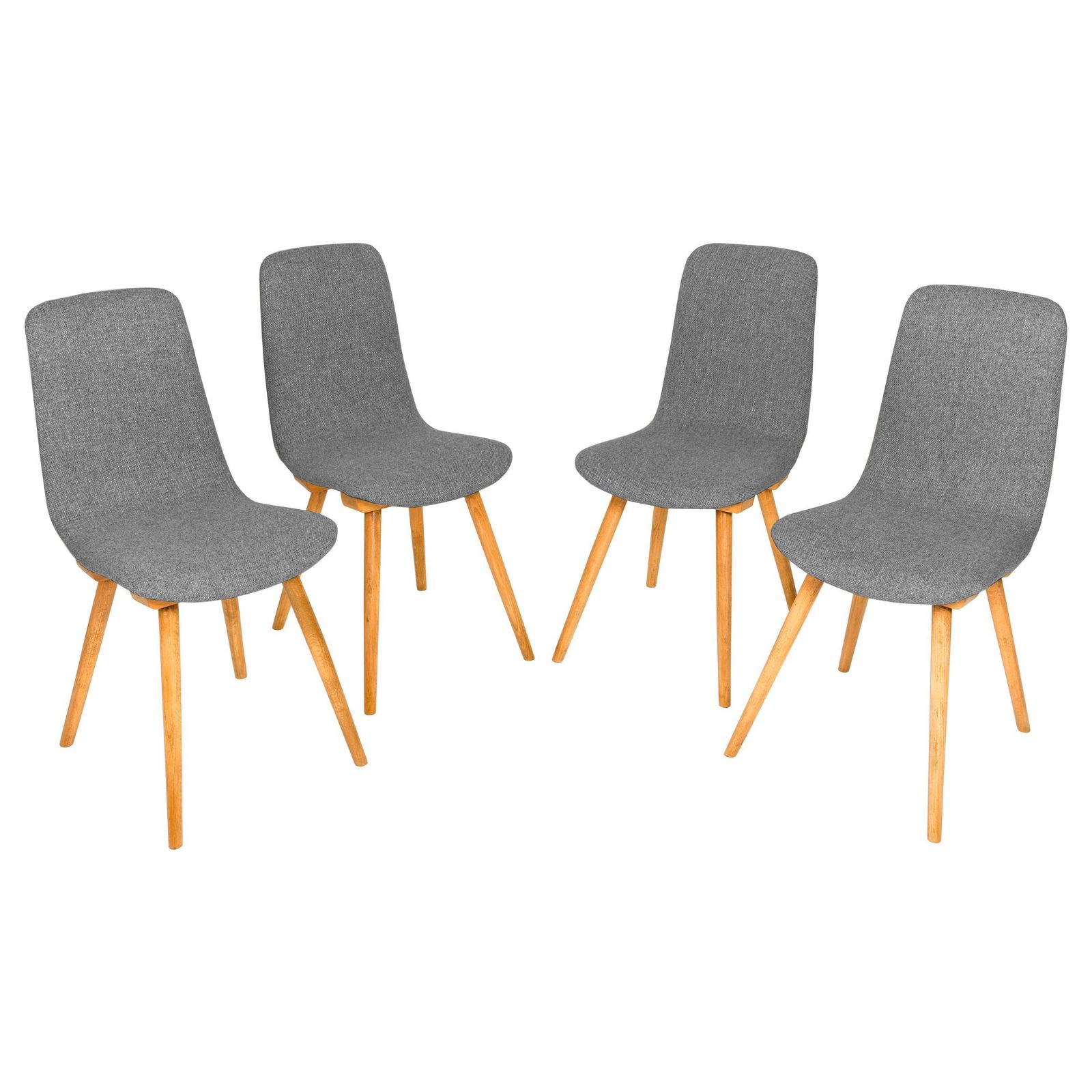 Set Of Four 20th Century Fameg Gray Vintage Chairs, 1960s, Poland